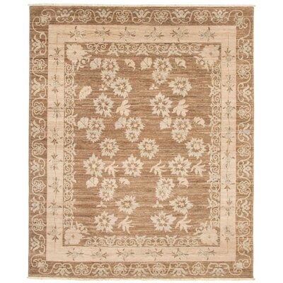 One-of-a-Kind Dholi Hand-Knotted New Age 7'11" x 9'6" Wool Area Rug in Brown - Image 0