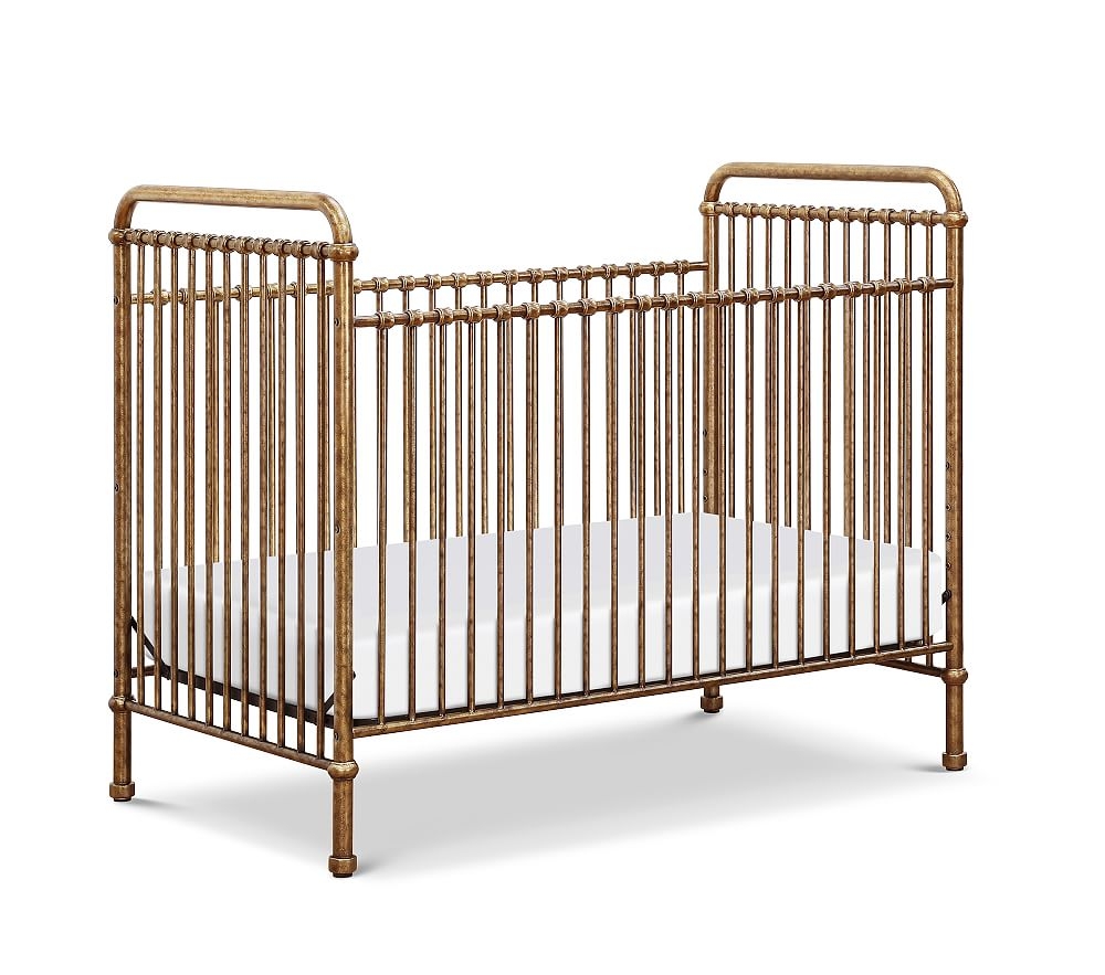Million Dollar Baby Abigail 3-in-1 Metal Convertible Crib, Vintage Gold - Image 0