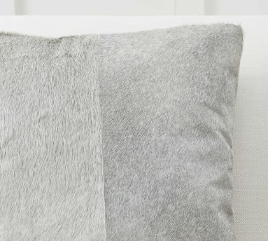 Hair on Hide Pillow Cover, 20 x 20", Gray - Image 1