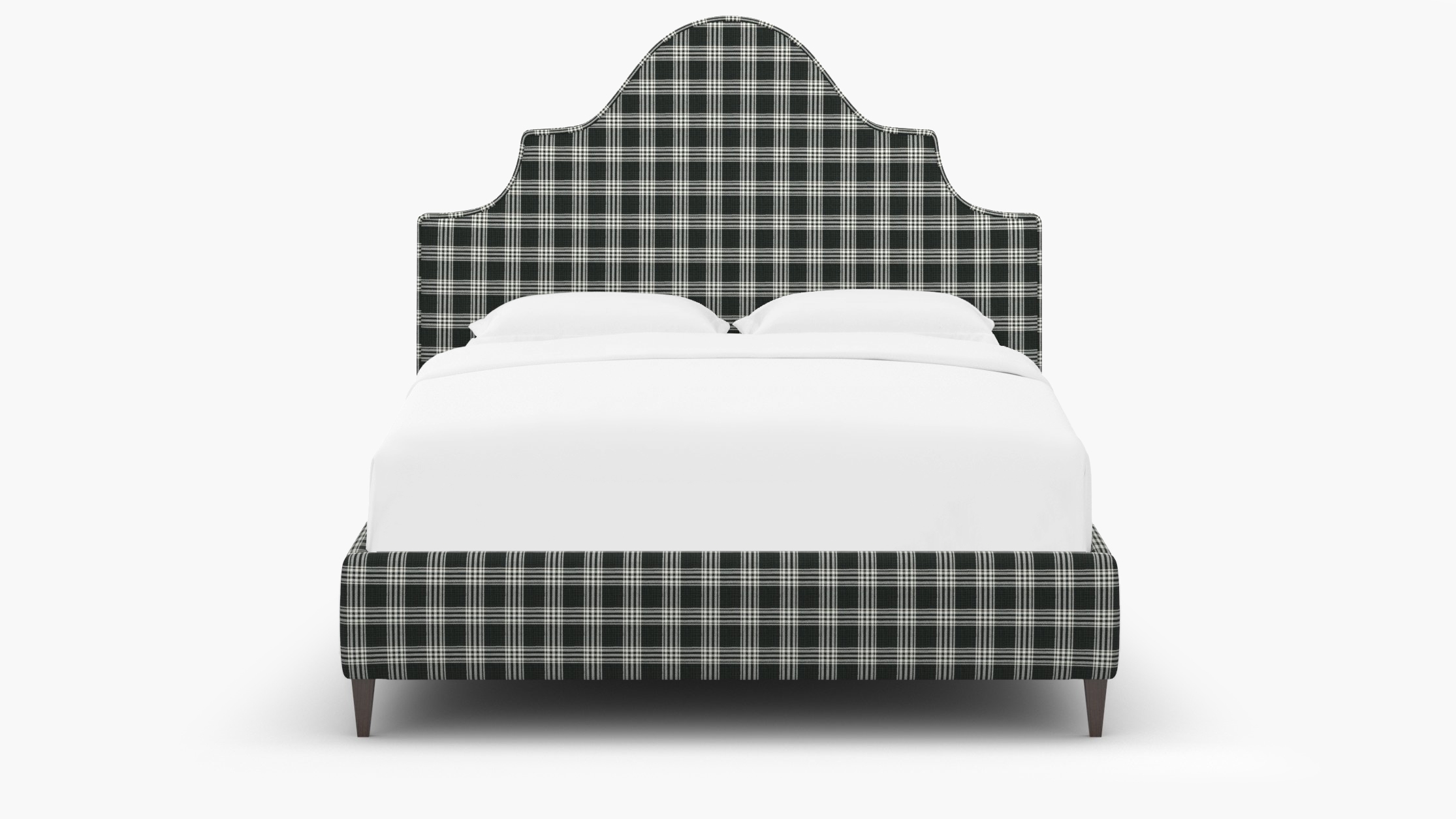 Statement Bed, Barnegat Plaid, Espresso Square Tapered Leg, King - Image 0