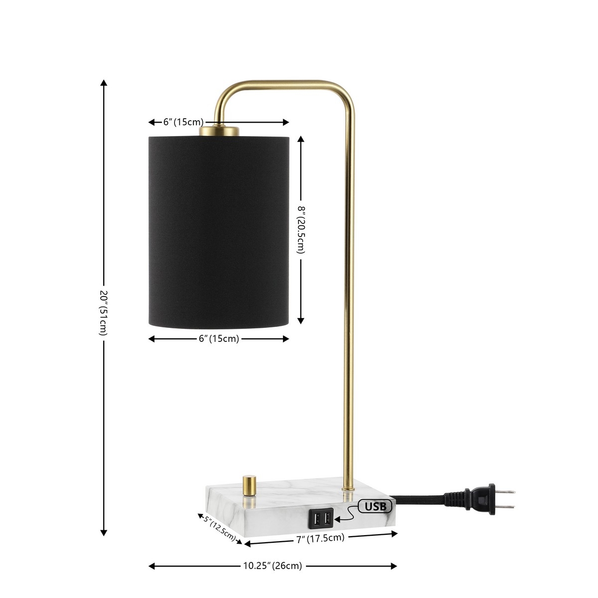 Nevana 20" Table Lamp W/ Usb - Multi - Safavieh - Image 4