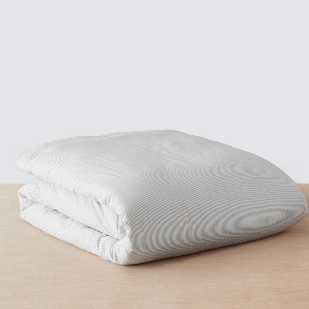 The Citizenry Organic Resort Cotton Duvet Cover | Full/Queen | Solid Light Grey - Image 6