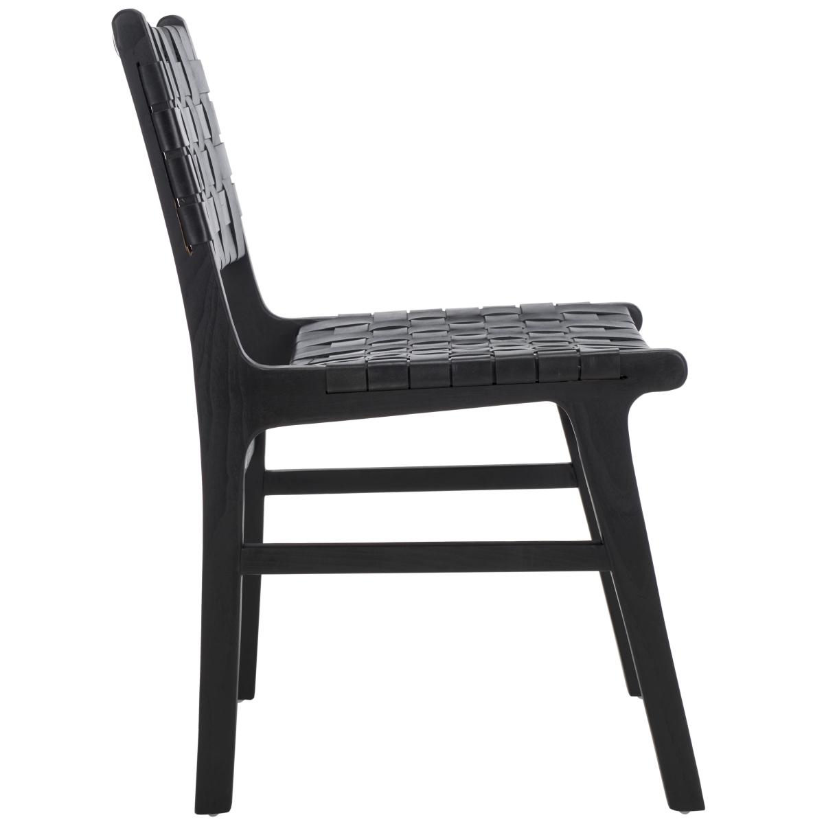 Taika Leather Dining Chair - Black - Safavieh - Image 6