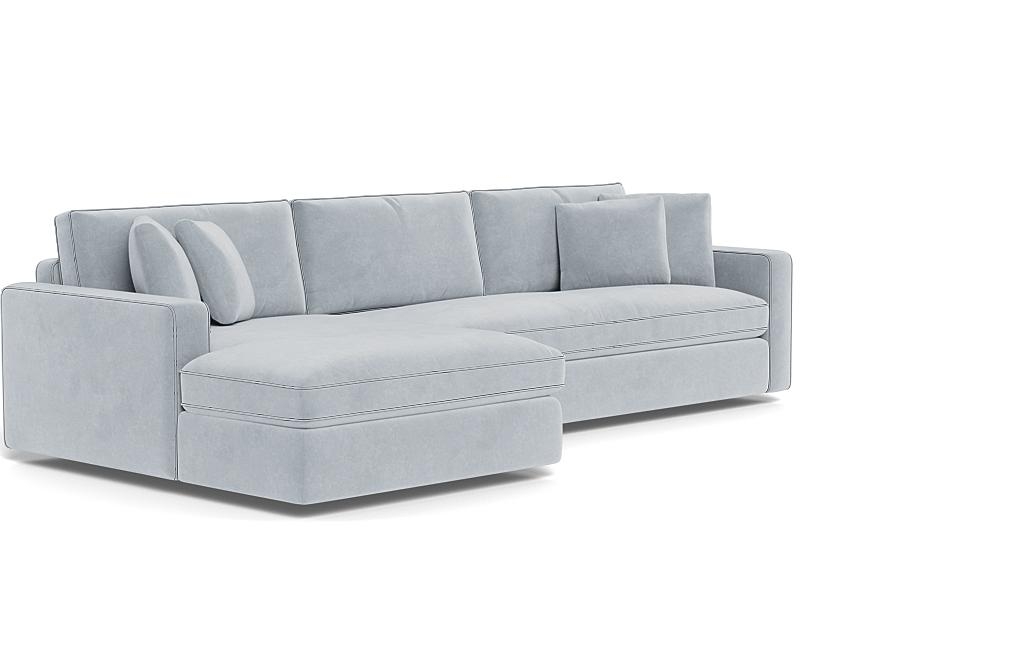 James 3-Seat Left Chaise Sectional with Contrast Piping - Image 1