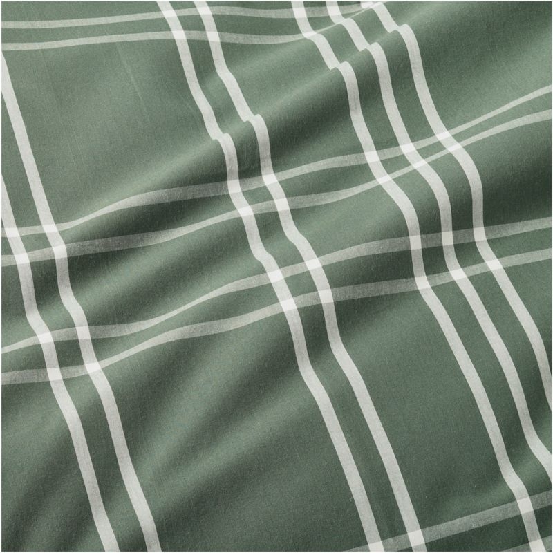 Stax Pine Green Organic Cotton Kids Twin Duvet Cover - Image 3