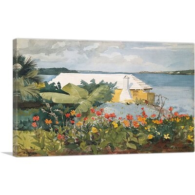ARTCANVAS Flower Garden And Bungalow - Bermuda 1899 Canvas Art Print By Winslow Homer - Image 0