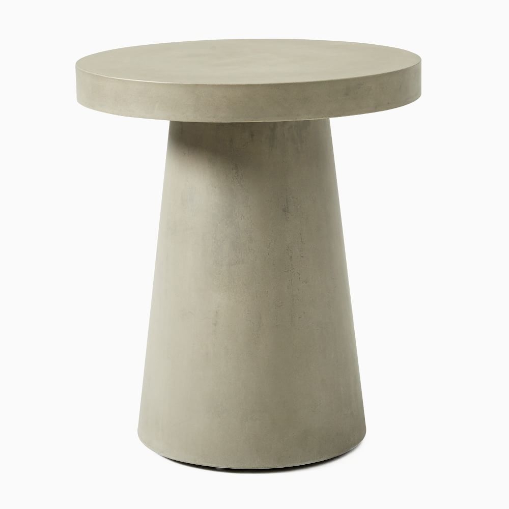 Concrete Round Pedestal Side Table, Concrete Gray - Image 0