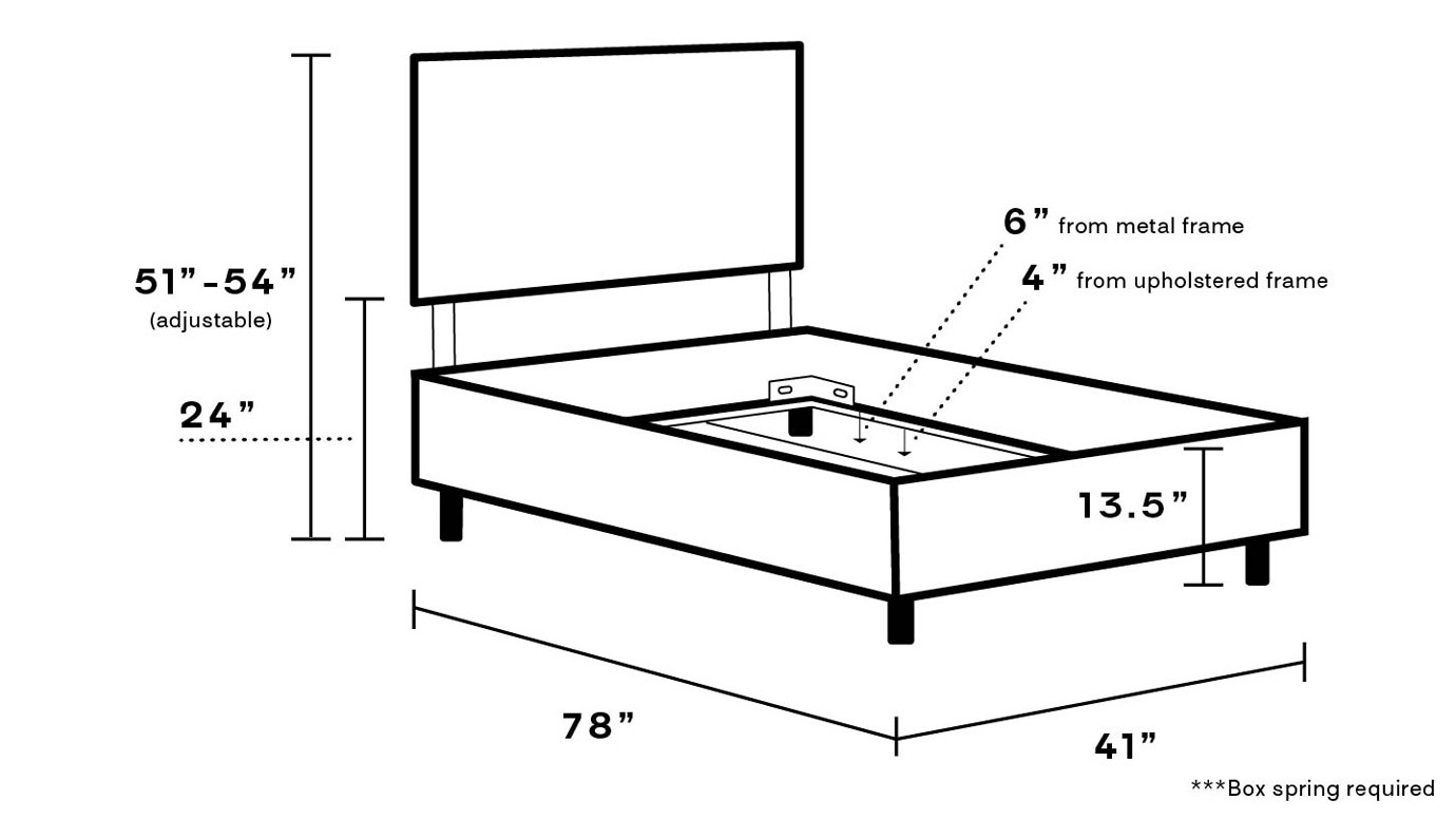 Square Back Bed, Olive Everyday Linen, Twin - Image 3