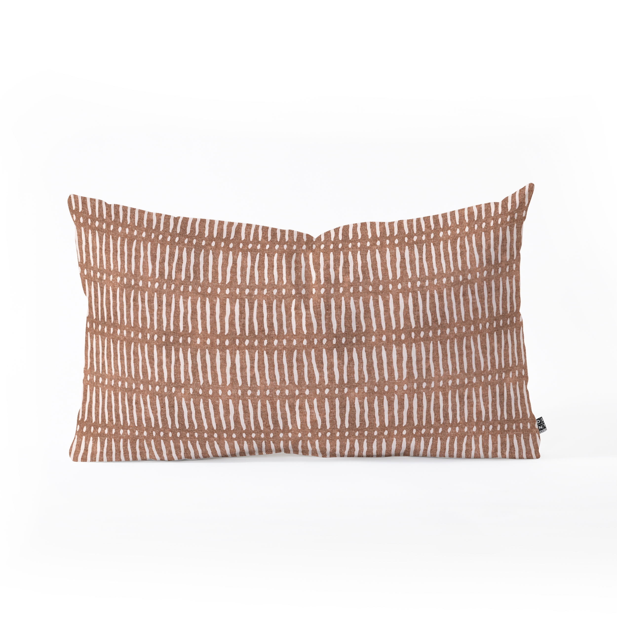 Mud Cloth Dash Ginger by Little Arrow Design Co - Oblong Throw Pillow 26" x 16" - Image 0