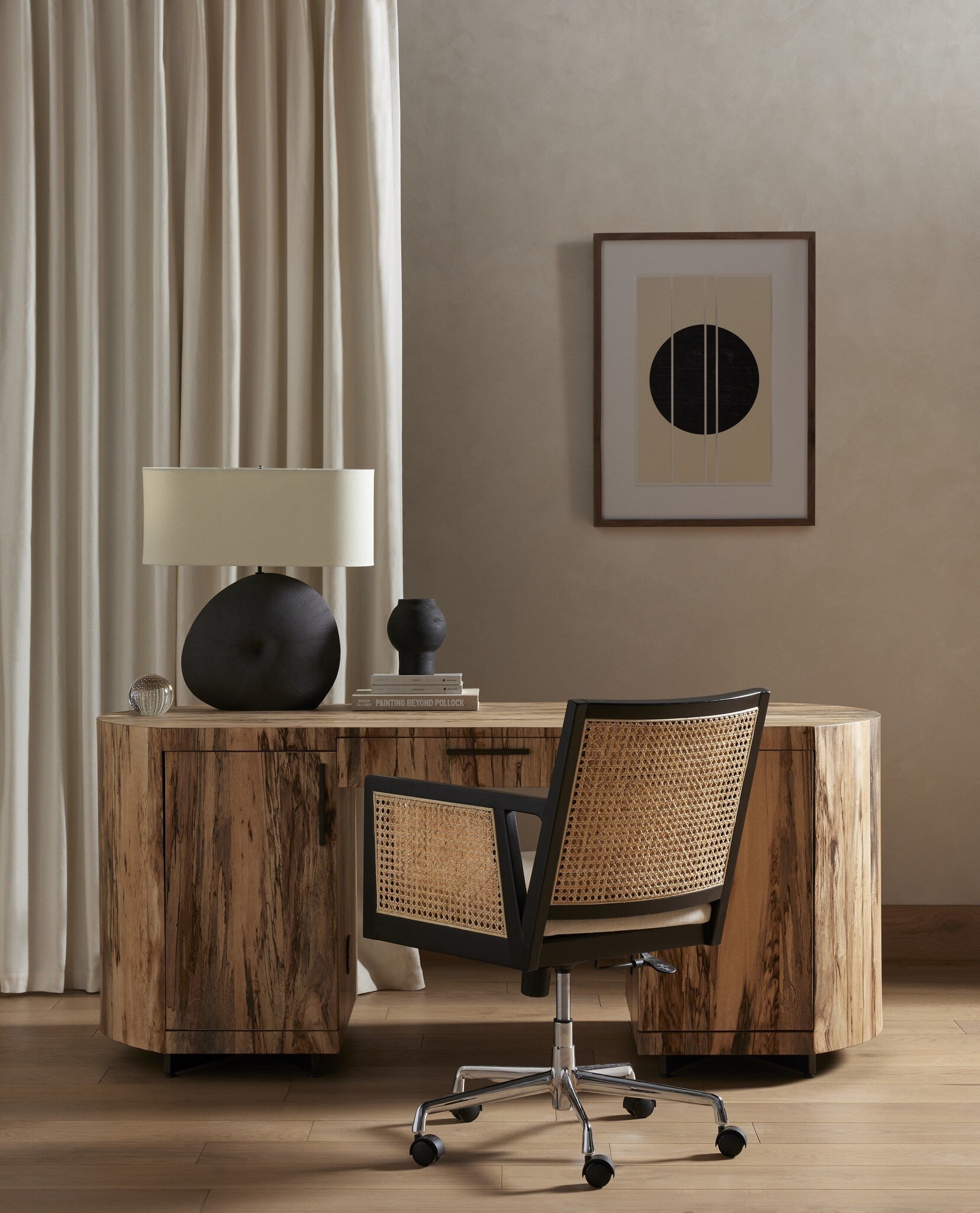 Busaba Table Lamp - Textured Matte Black Porcelain Ceramic - Image 17