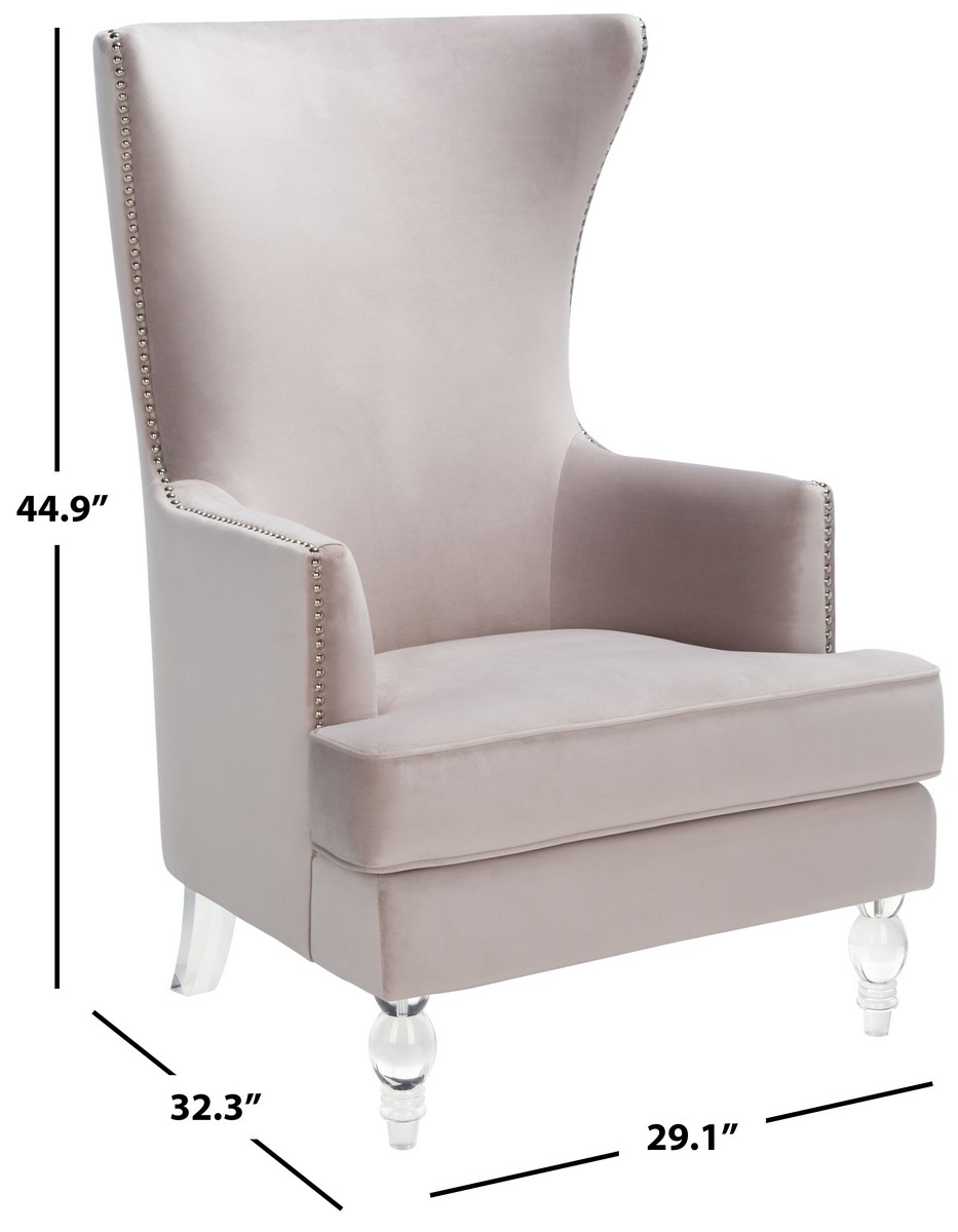 Geode Modern Wingback Chair - Pale Taupe - Image 8