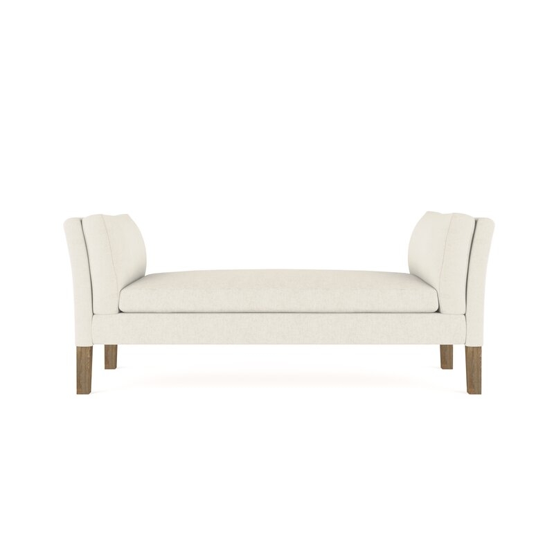 Tandem Arbor Union Linen Upholstered Bench Upholstery: Dark White - Image 0