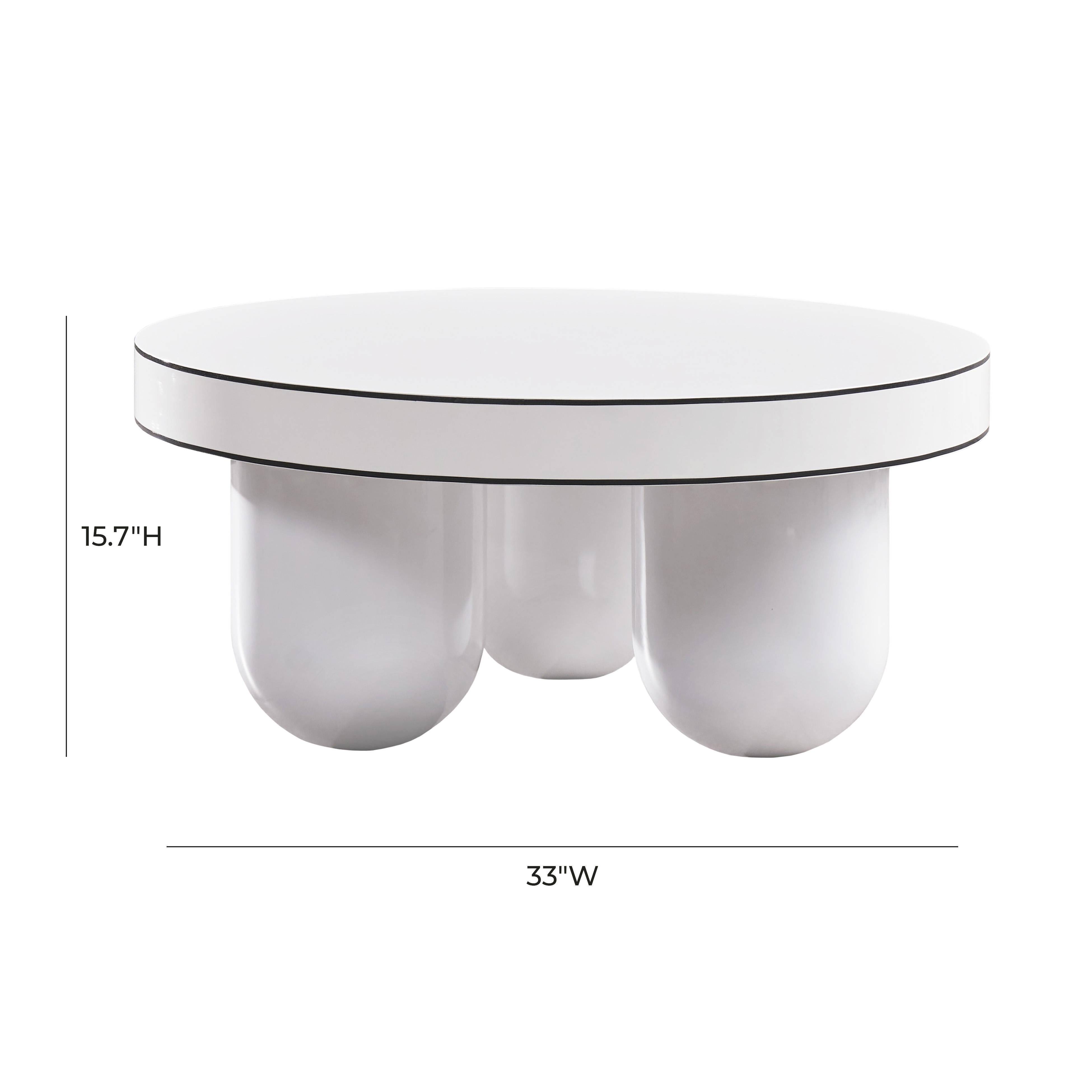 Jasper White Glossy Coffee Table - Image 4