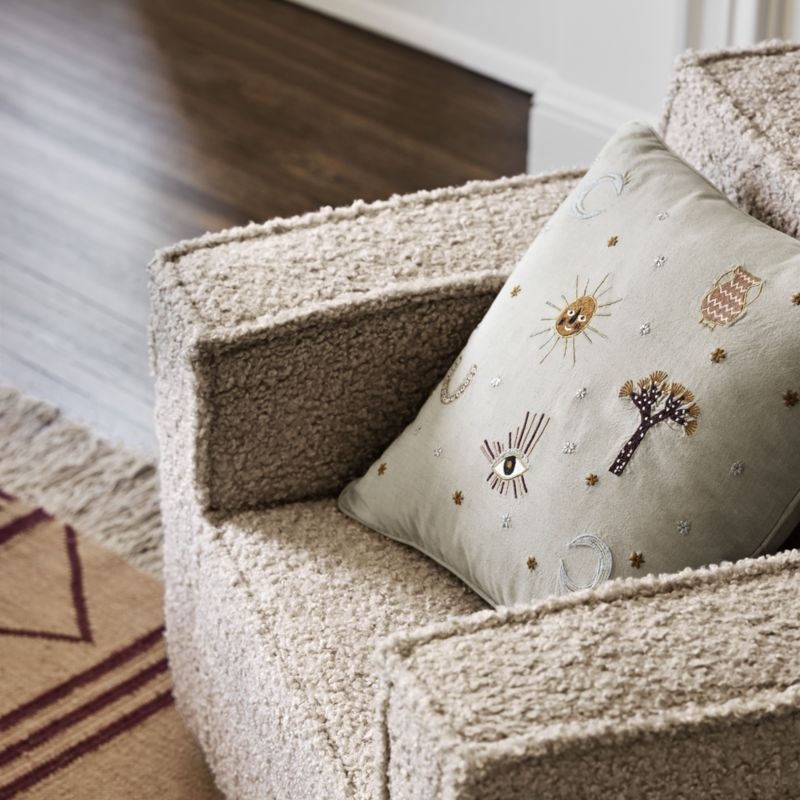 Gwen Embroidered Square Kids Throw Pillow by Jeremiah Brent - Image 1