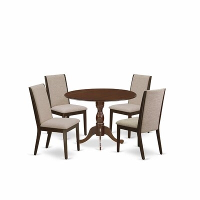 Alcott Hill® Thaney-LWH-06 5 Piece Dining Table Set - 1 Dining Table And 4 Shitake Dining Room Chairs - Linen White Finish - Image 0