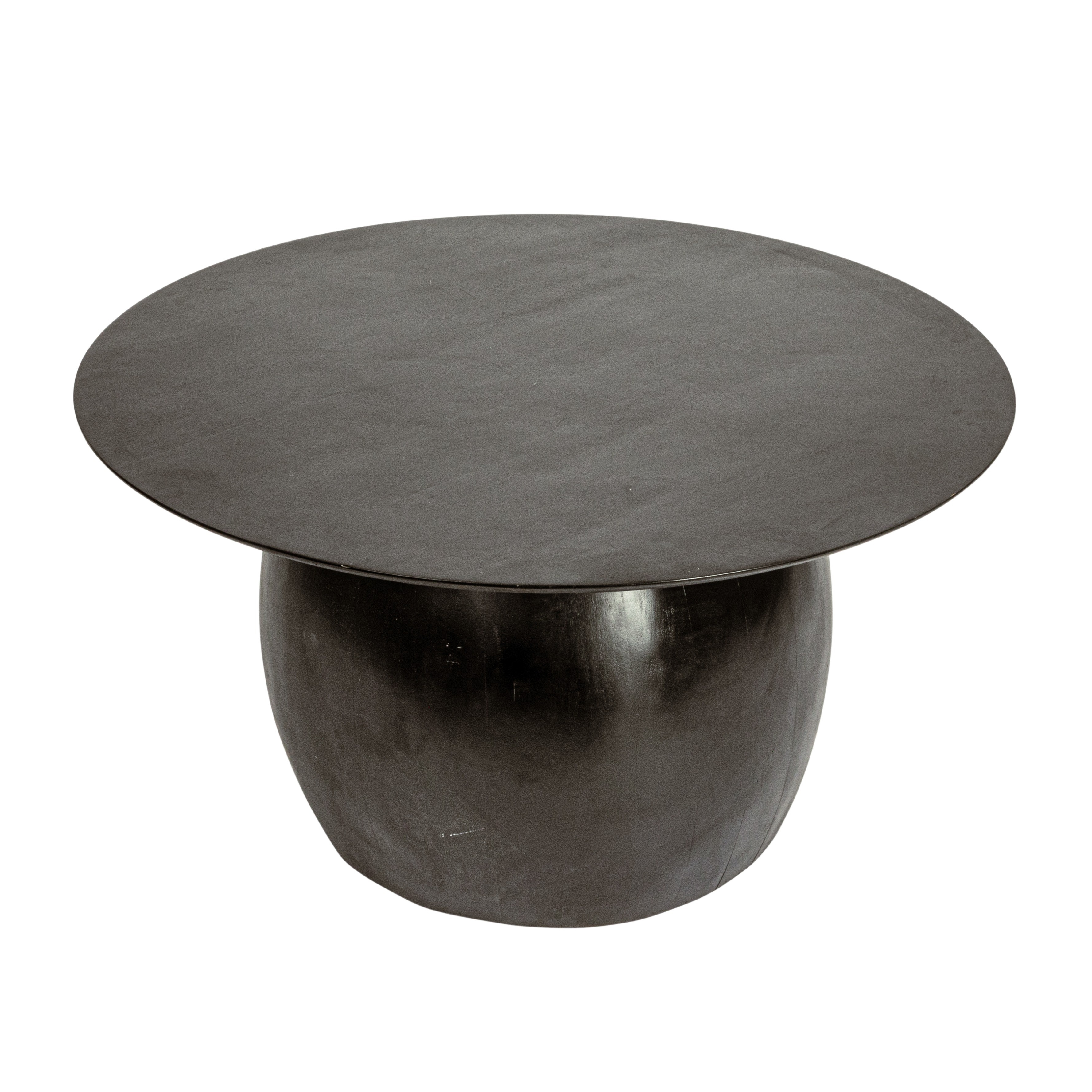 Modern Mango Wood Round Accent Table, Black - Image 0
