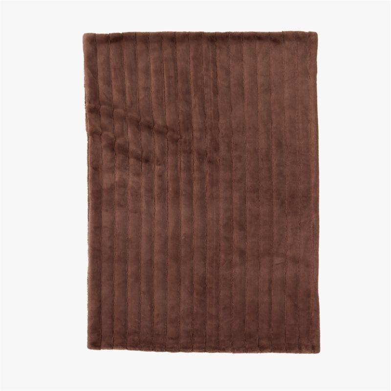 Channel Chestnut Brown Faux Fur Throw Blanket - Image 1