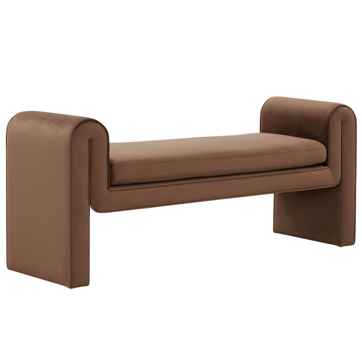 Garth Velvet Bench - Dark Brown - Image 2