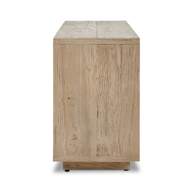 Redondo 92" Light Brown Wood and Metal Storage Media Console - Image 3