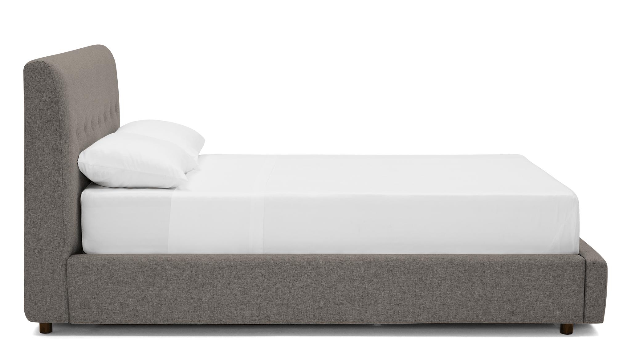 Gray Alvin Mid Century Modern Storage Bed - Cody Slate - Mocha - Cal King - Image 2
