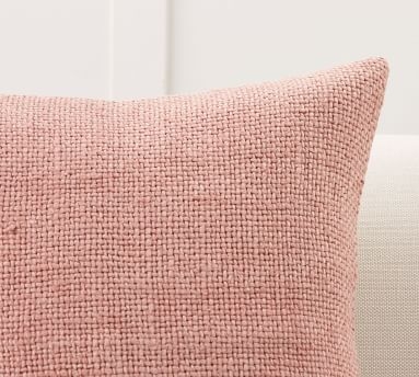 Faye Textured Linen Pillow Cover, 24 x 24", White - Image 5