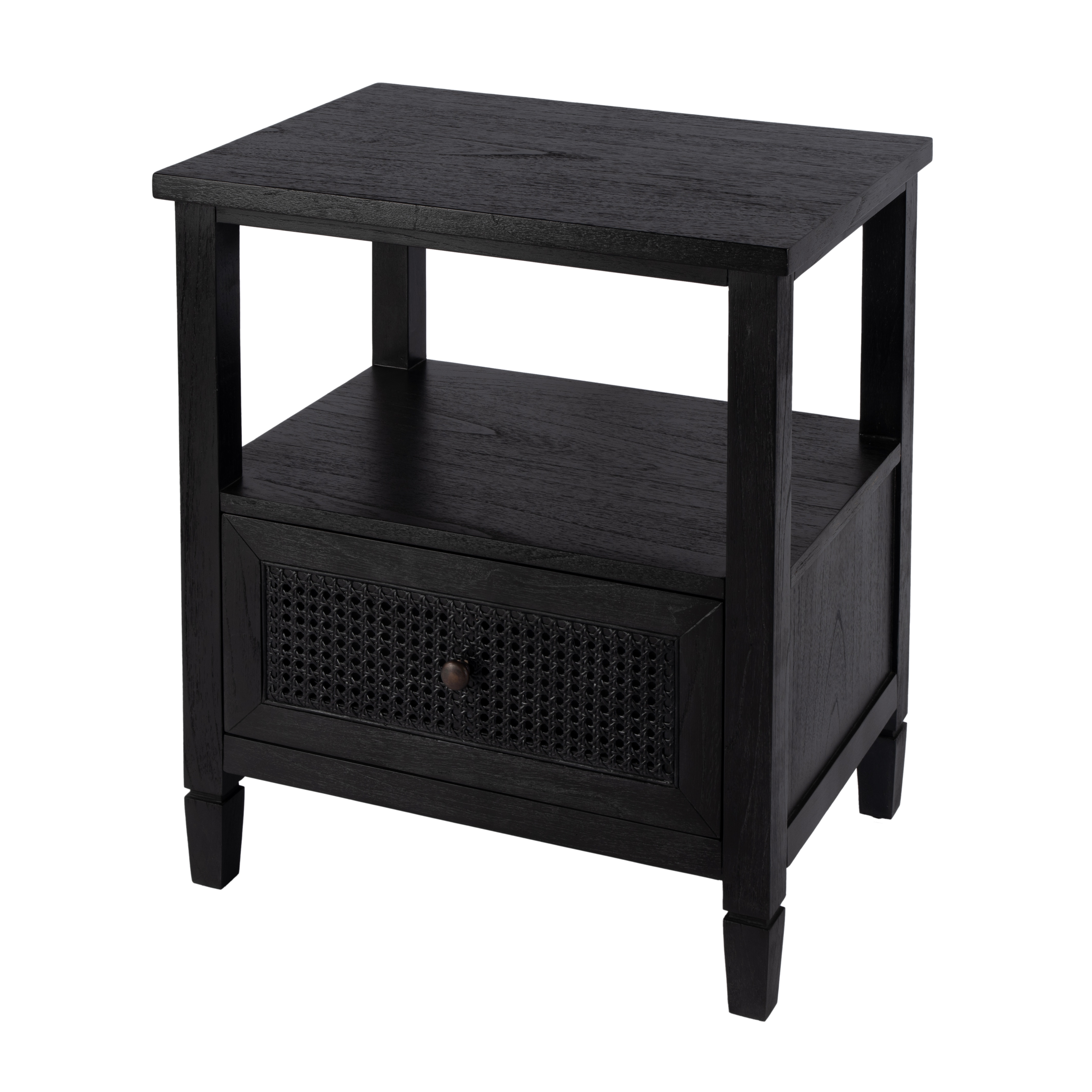 Flagstaff Black Cane Nightstand - Image 0