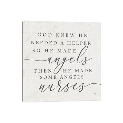 God Made Angel Nurses - Wrapped Canvas Print - Image 0