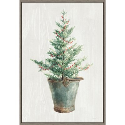 White And Bright Christmas Tree I By Danhui Nai Framed Canvas Wall Art - Image 0