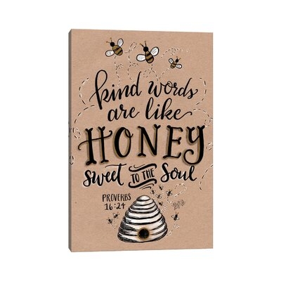 Kraft - Kind Words Are Like Honey by Lily & Val - Gallery-Wrapped Canvas Giclée - Image 0