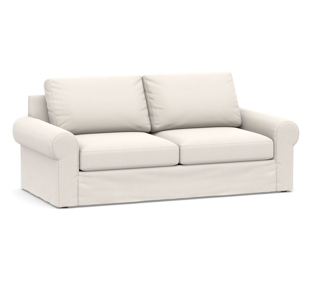 Big Sur Roll Arm Slipcovered Sofa, Down Blend Wrapped Cushions, Sunbrella(R) Performance Chenille Salt - Image 0