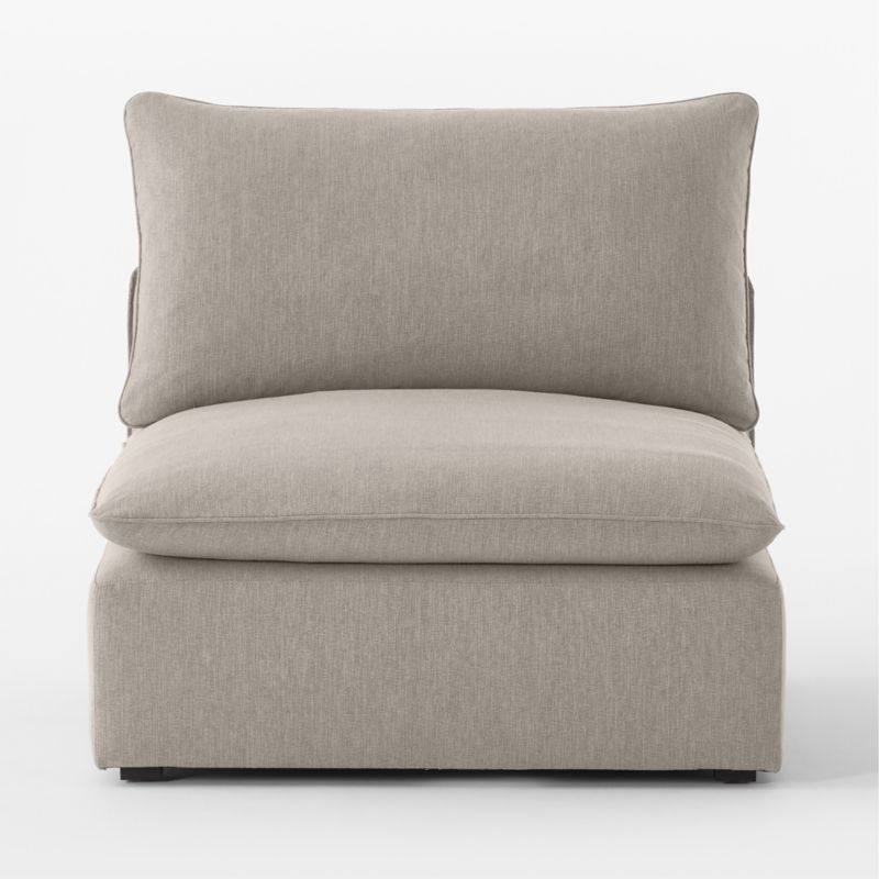 Lumis Grey Performance Fabric Deep Depth Armless Chair - Image 1