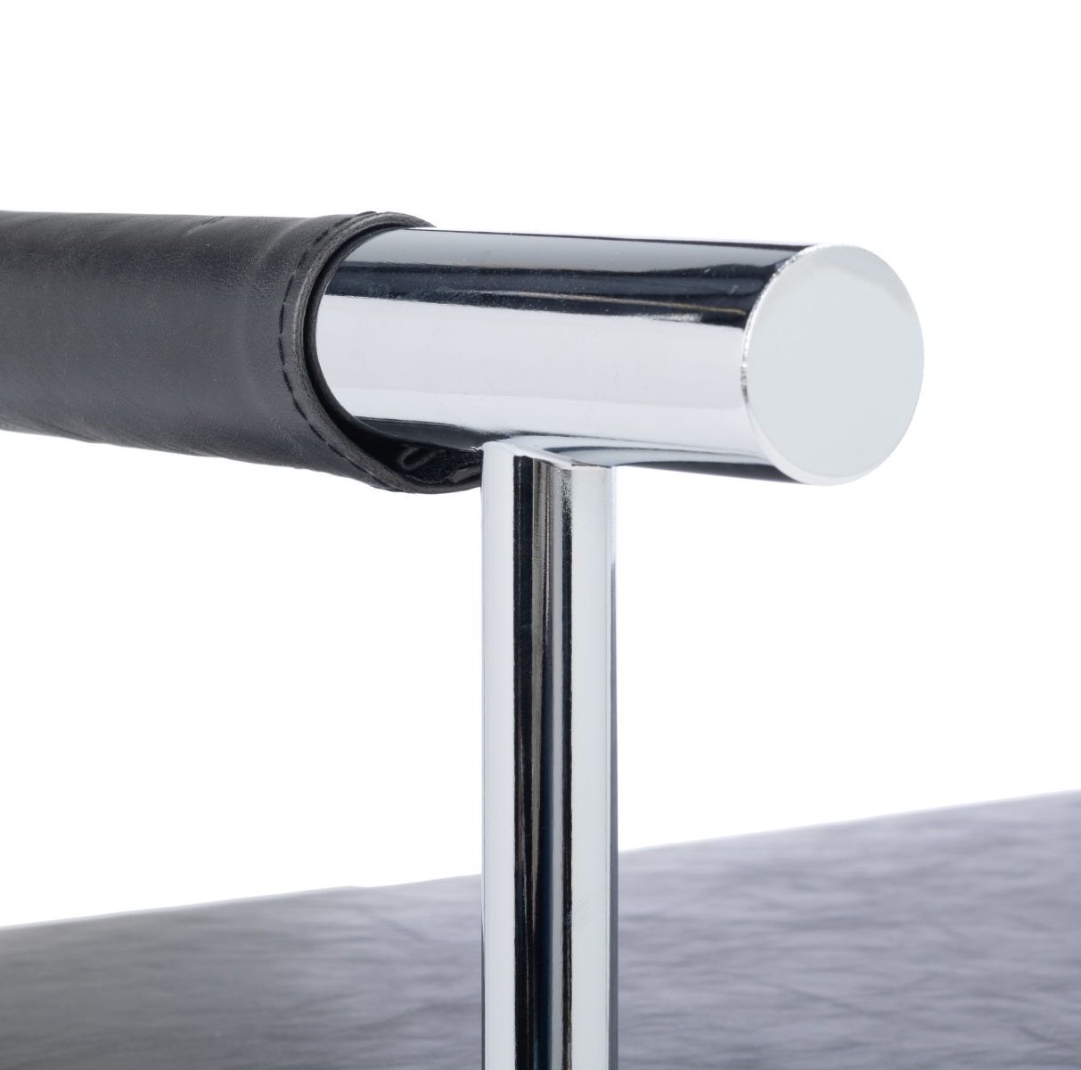 Pim Long Rectangle Bench W/Arms - Black / Chrome - Safavieh - Image 2