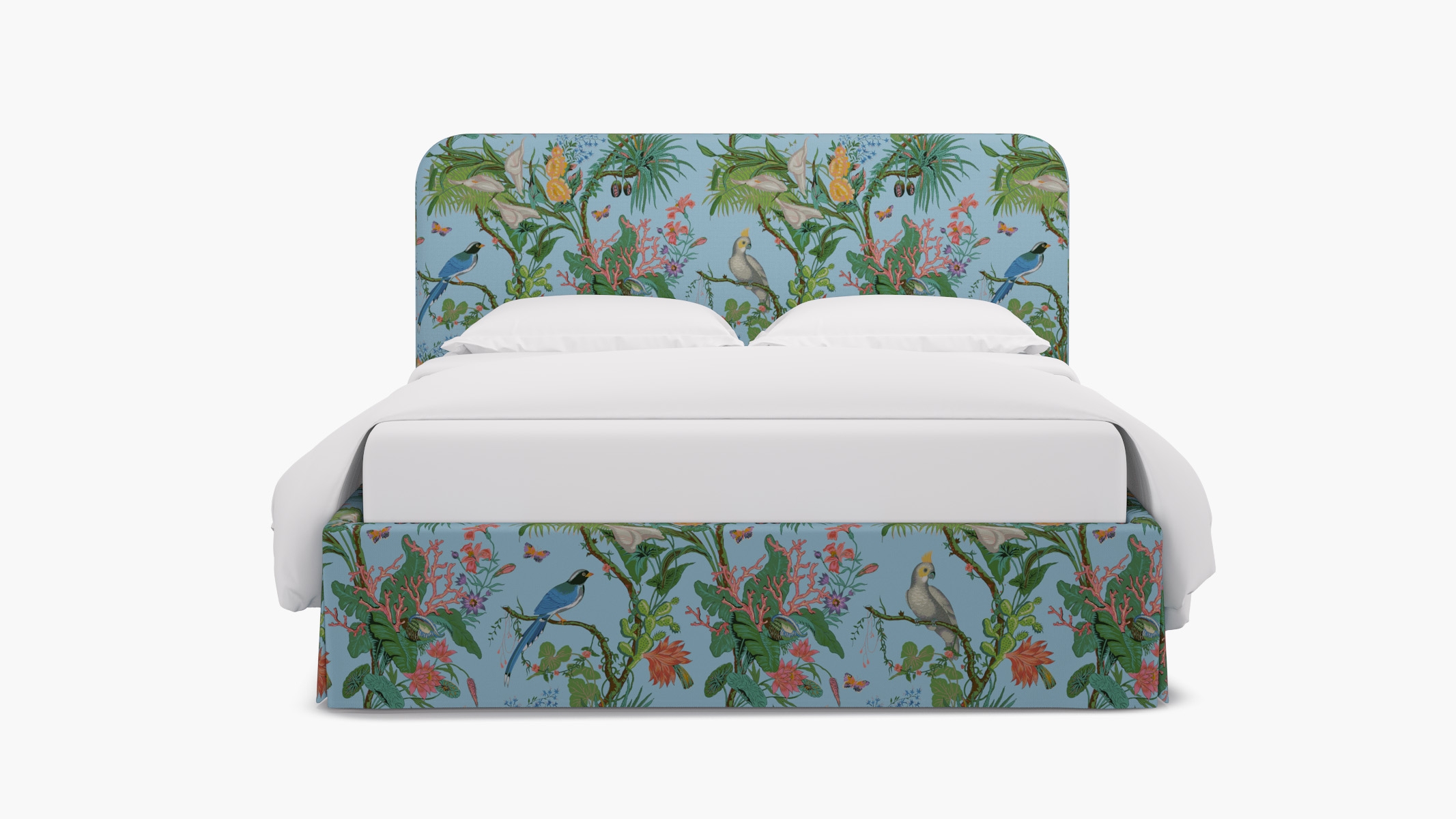 Skirted Platform Bed, Sky Cinque Terra, Twin - Image 0