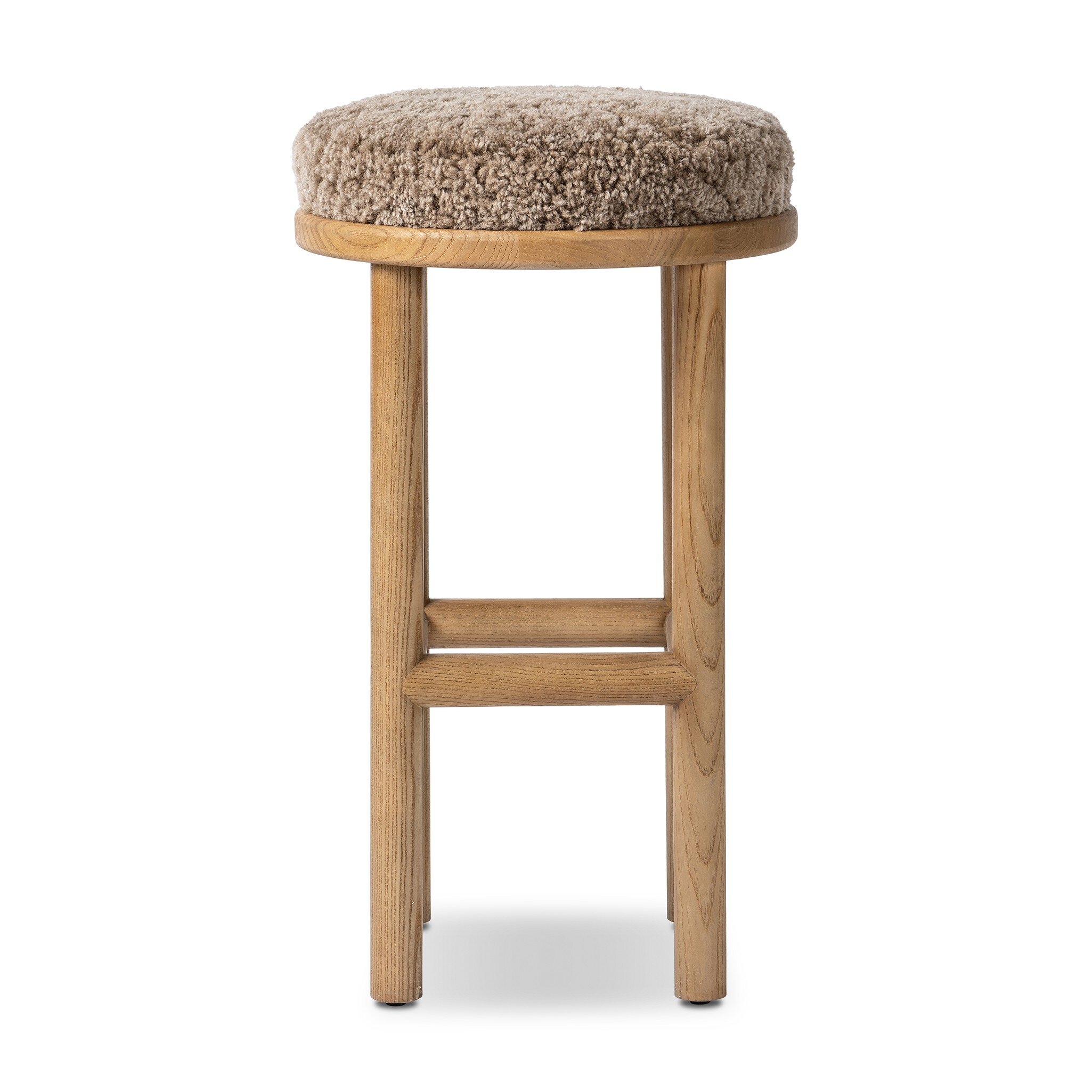 Saldino Bar + Counter Stool - Taupe Shearling - Image 0
