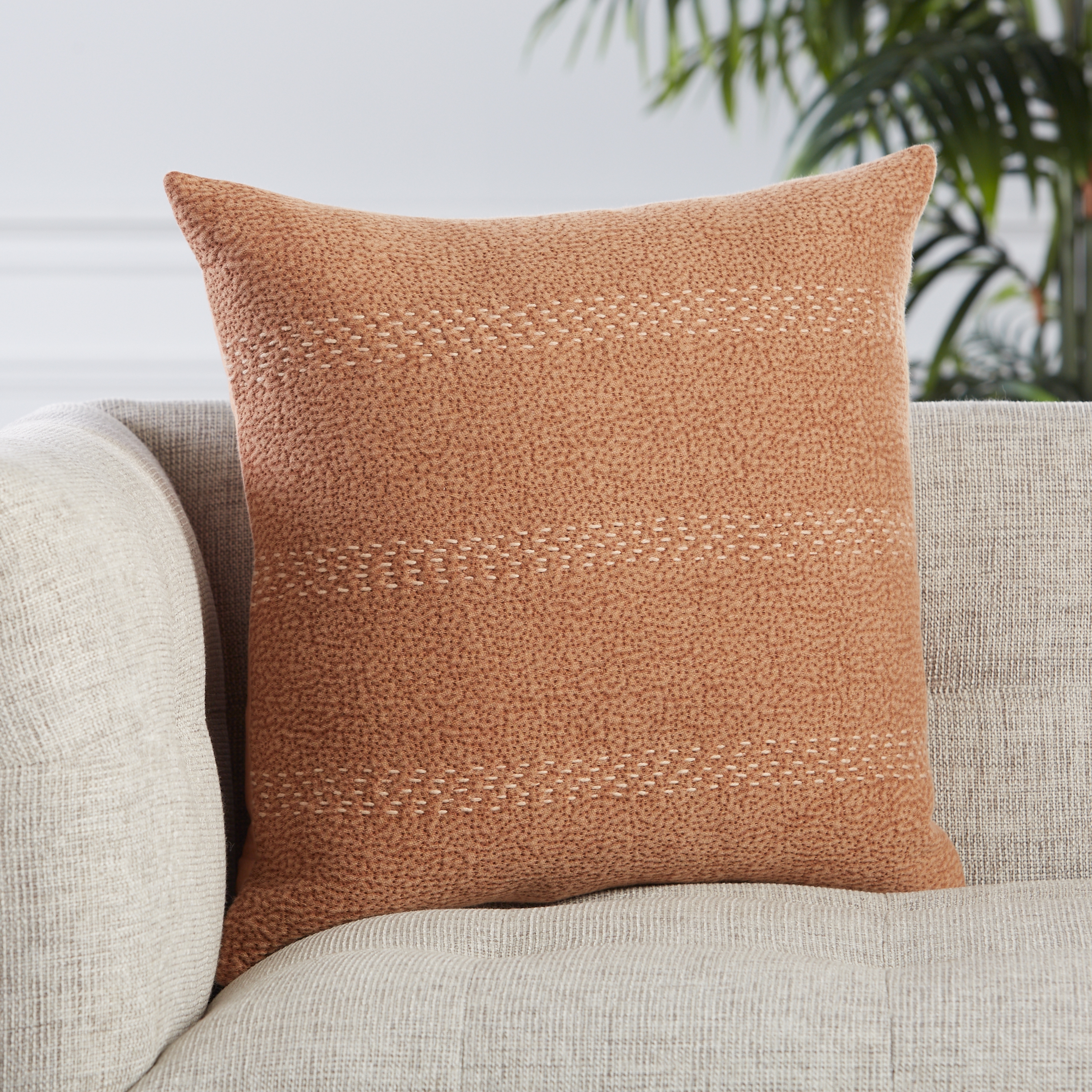 Trenton Pillow Cover, Terracotta, 20" x 20" Poly Insert - Image 3