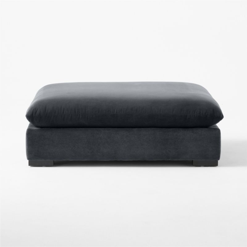 Deseo Charcoal Grey Performance Velvet Deep Depth Ottoman - Image 1