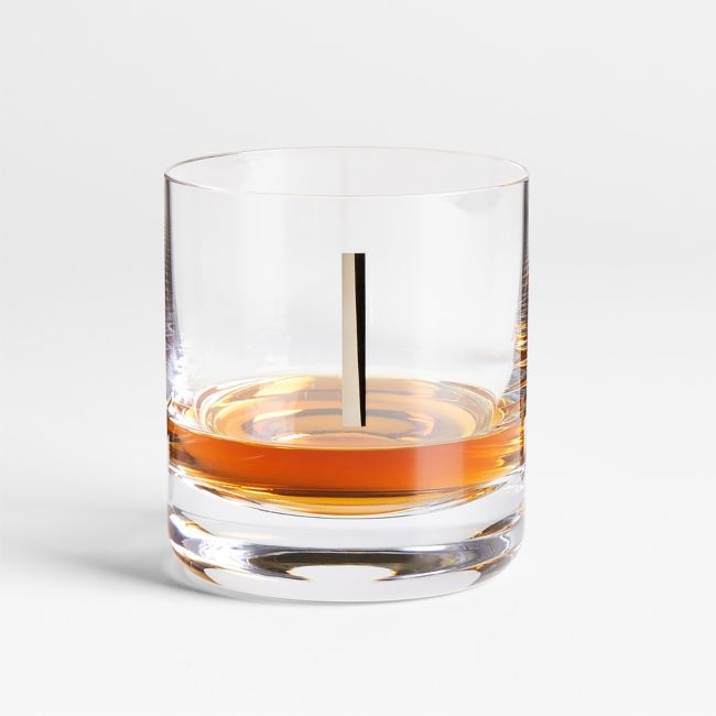 "I" Monogrammed Double Old-Fashioned Glass - Image 0