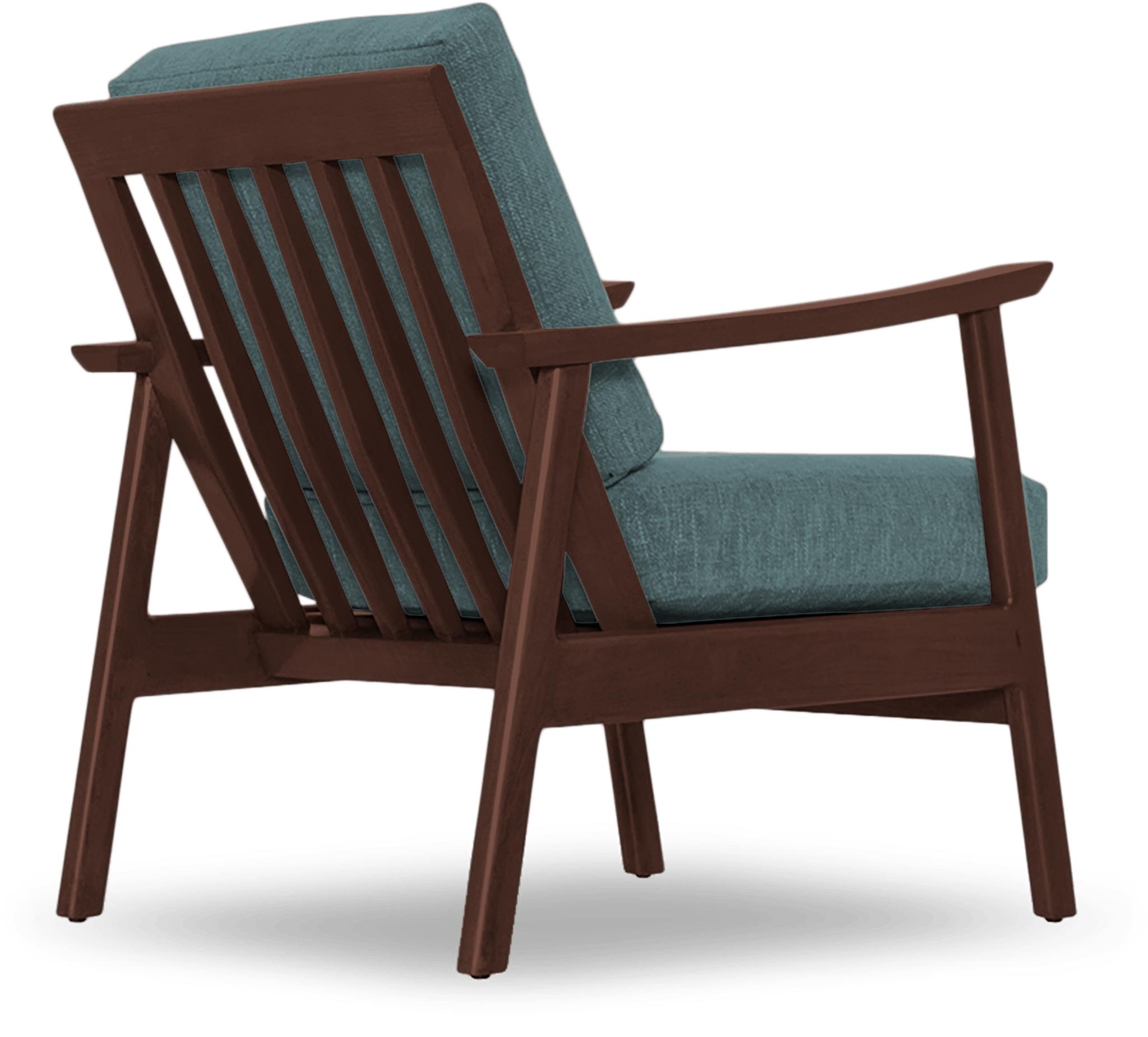 Blue Paley Mid Century Modern Chair - Dawson Slate - Walnut - Image 3