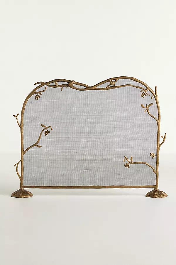 Birdie Brass Fireplace Screen - Image 0