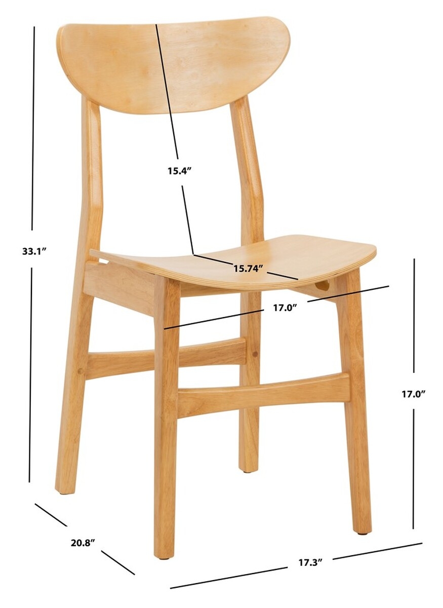 Lucca Retro Dining Chair - Natural - Safavieh - Image 9