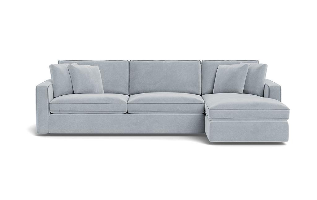 James 3-Seat Right Chaise Sectional with Contrast Piping - Image 0