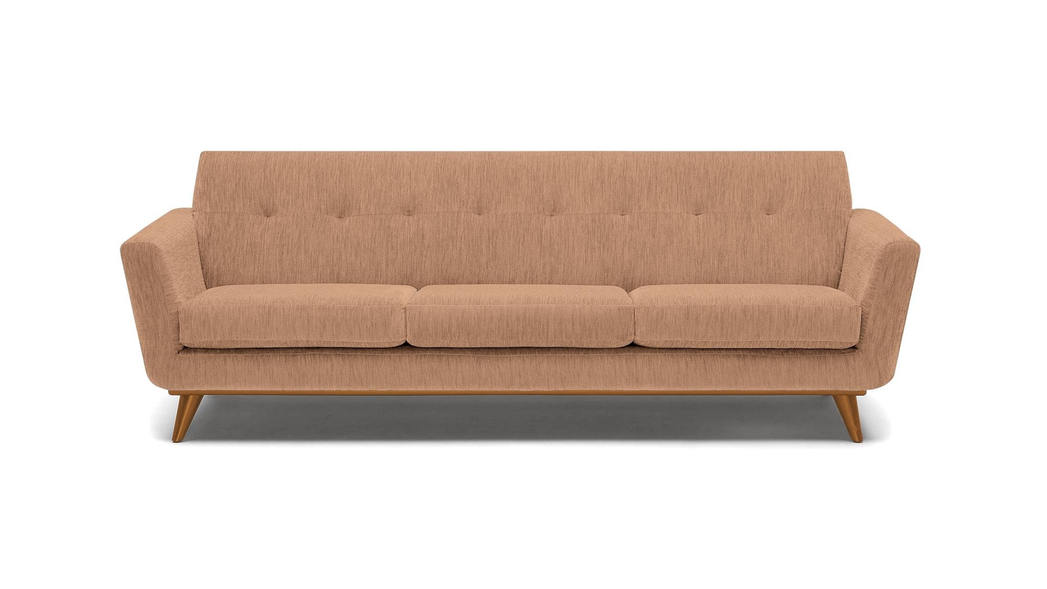 Pink Hughes Mid Century Modern Grand Sofa - Royale Blush - Mocha - Image 0