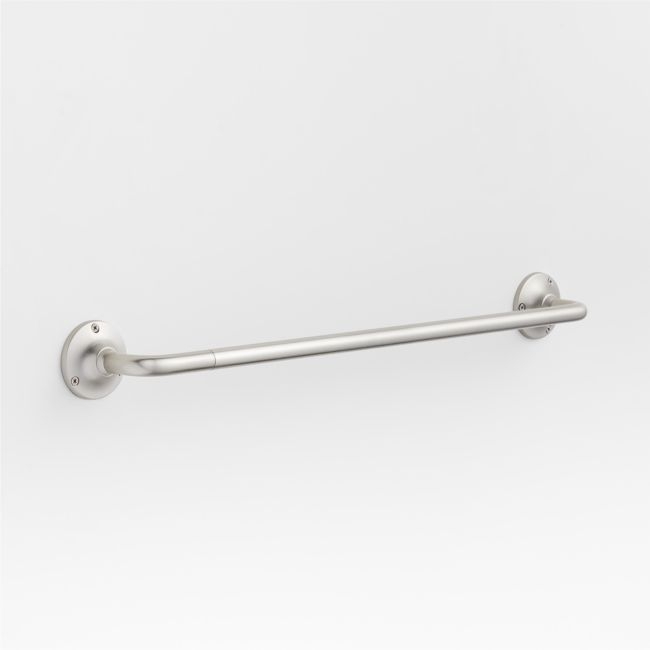 Classic Round Brushed Nickel Bath Towel Bar 24" - Image 0
