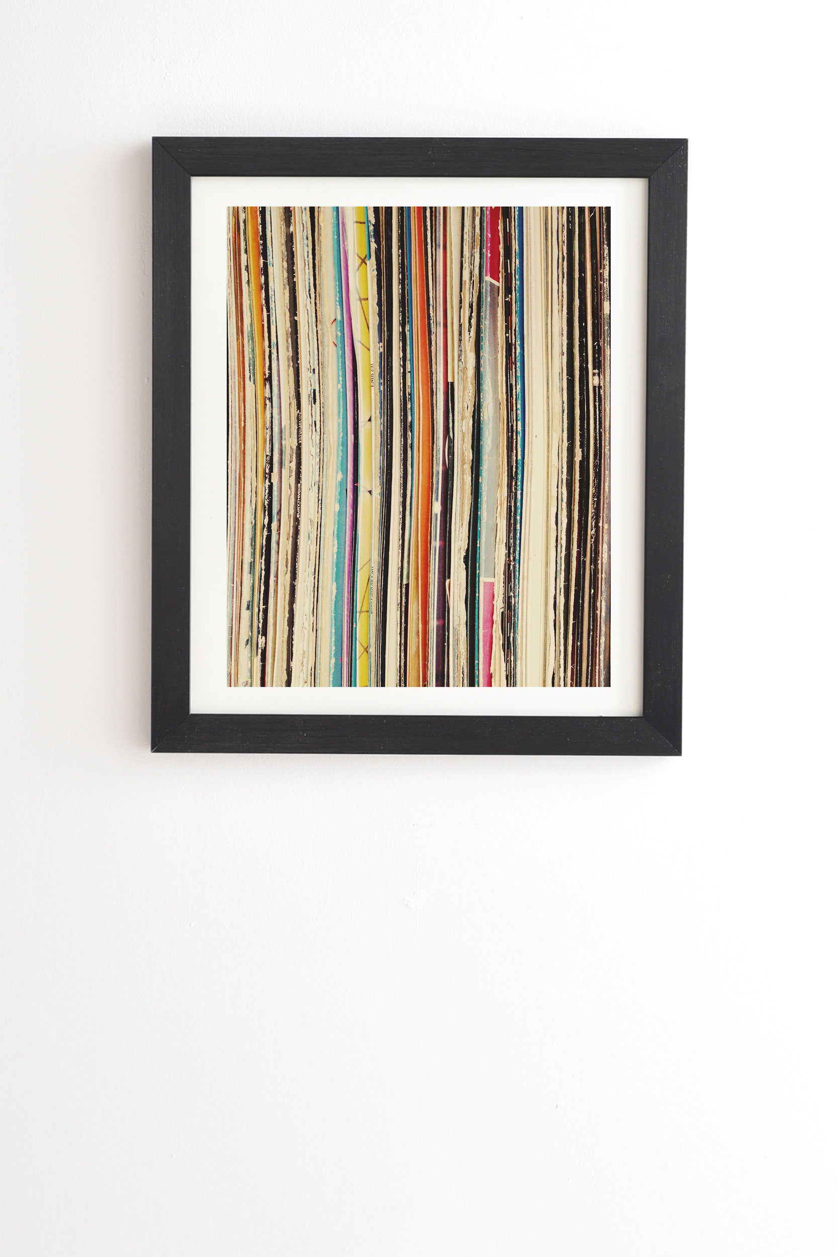 Record Collection by Cassia Beck - Framed Wall Art Basic Black 19" x 22.4" - Image 0
