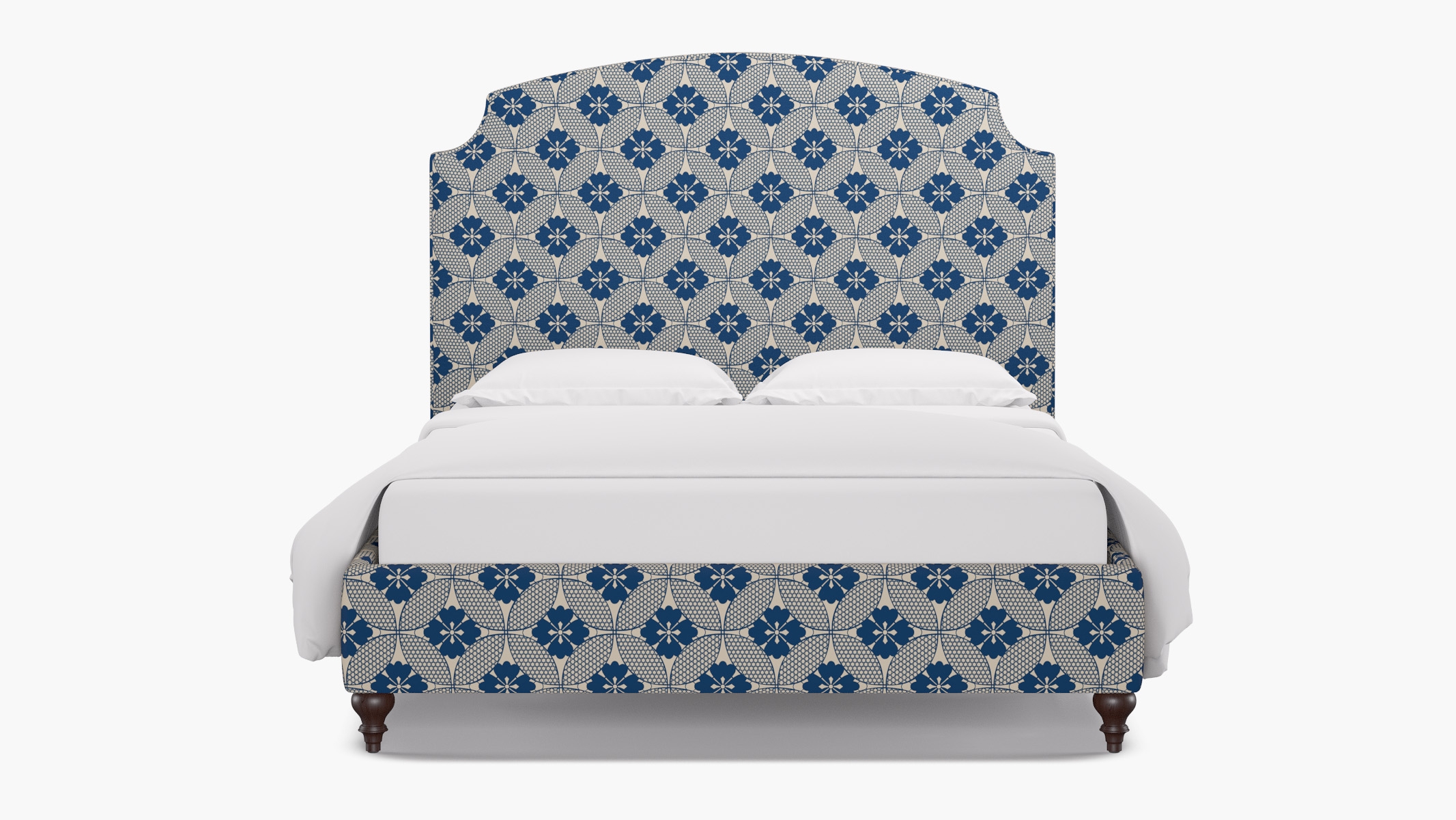Cove Bed, Bright Navy Solaire, Espresso Traditional Turned Leg, Twin - Image 0