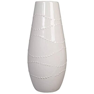 Fawzia White 12" Ceramic Table Vase - Image 0