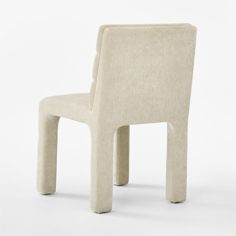 Castell Cream Channel Tufted Performance Fabric Dining Chair Set of 4 - Image 4
