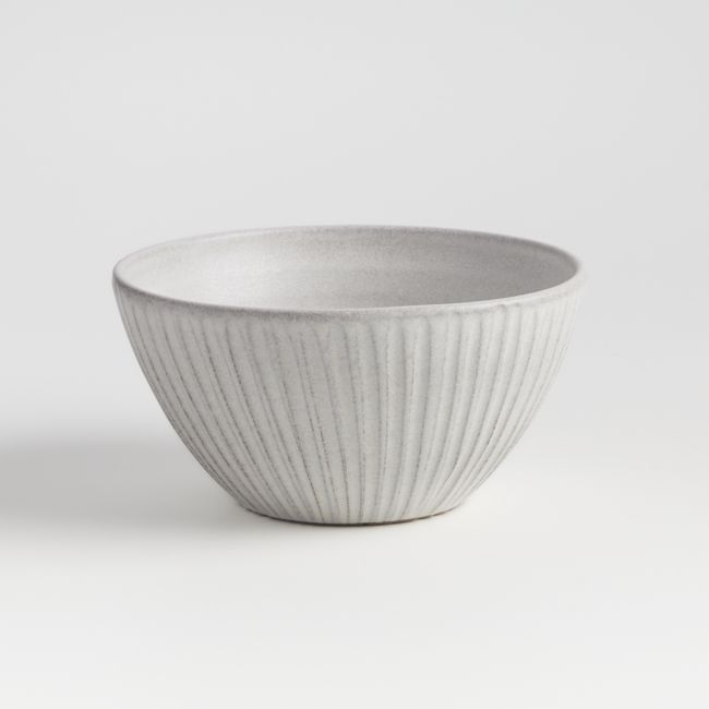 Lilou Medium Matte White Ridged Bowl - Image 0