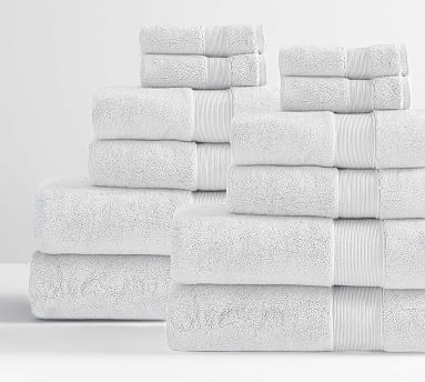 Classic Organic Washcloth Hand and Bath Towel, White, Set of 12 - Image 0