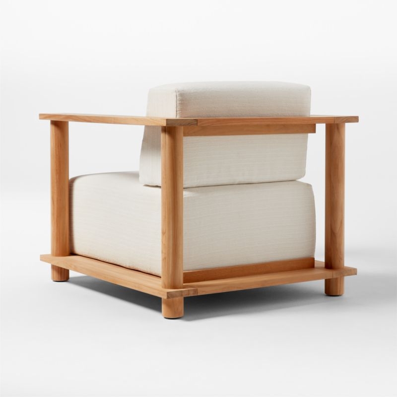 Pinet Teak Outdoor Lounge Chair with Textured Ivory Perennials® Cushions - Image 6